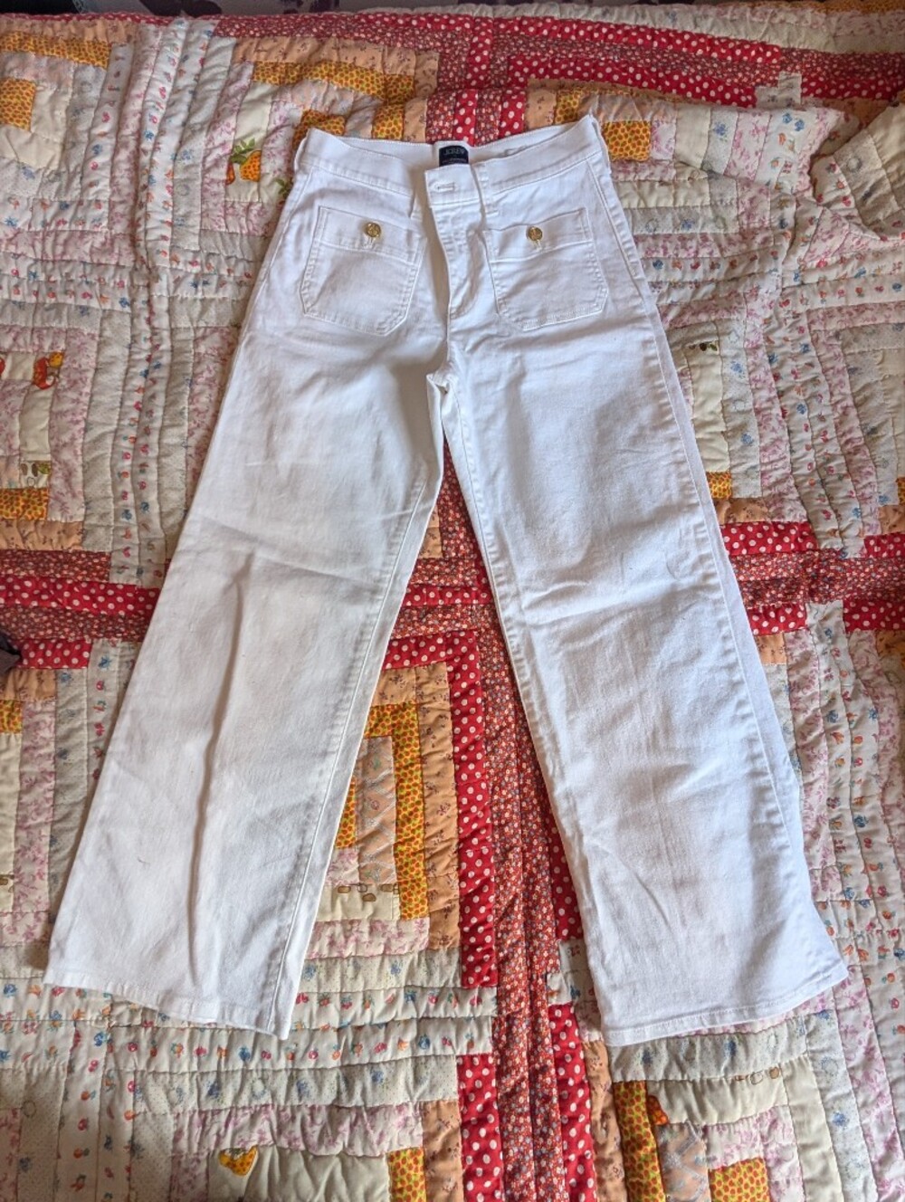 J. Crew White Straight-Leg Jeans
